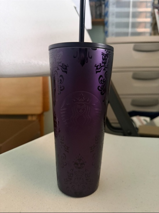 Starbucks Other - Starbucks Haunted Mansion Deep Purple Ombre Stainless Tumbler with Straw